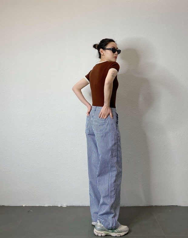 Stripy Worker Jeans #250302